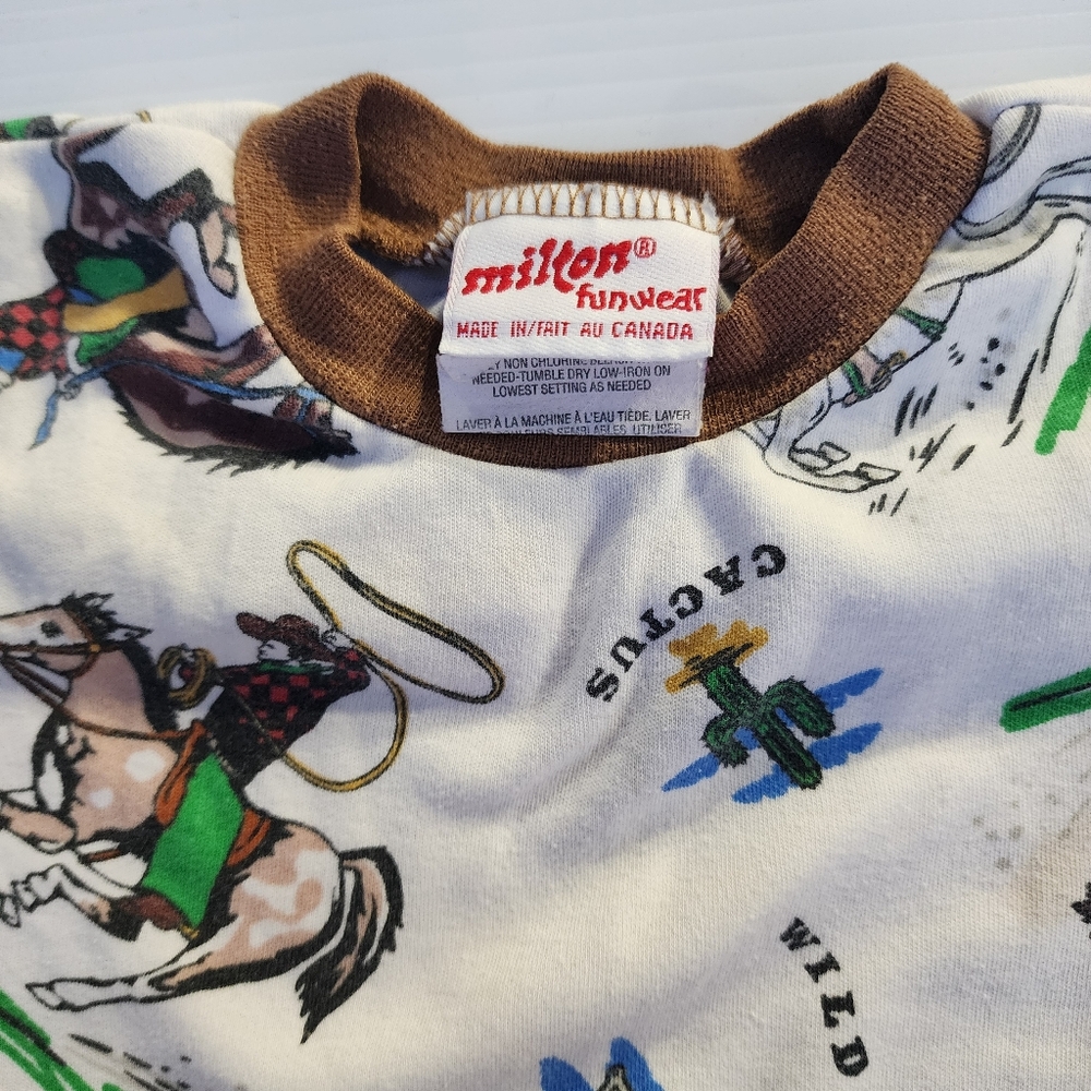 Vintage Milton Funwear Cowboy Outfit, Wild West Pajamas - Picture 2 of 6